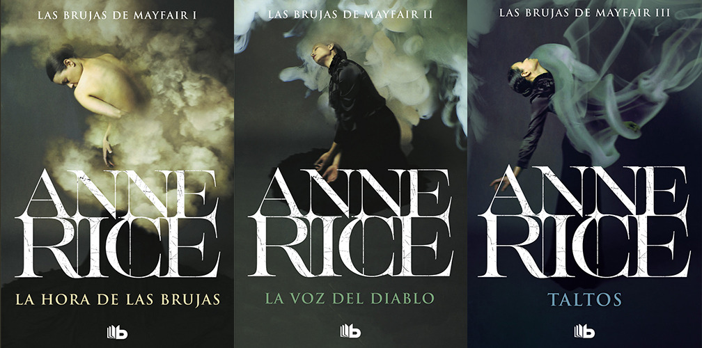 Collage de las tres portadas en español de la trilogía 'Las brujas de Mayfair', de Anne Rice